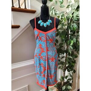 Nicole Miller Blue Rayon Sleeveless Casual Knee Length Strappy Dress Size Medium